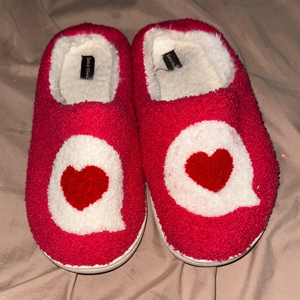Women's Red Heart Slippers